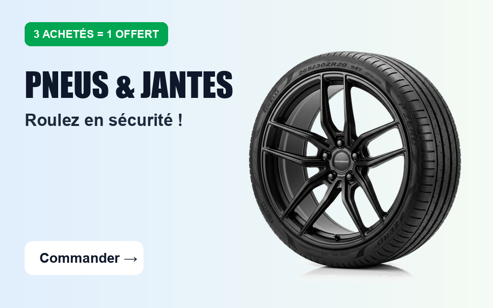 Pneus & Jantes - 3 Achetés = 1 Offert - Roulez en sécurité !